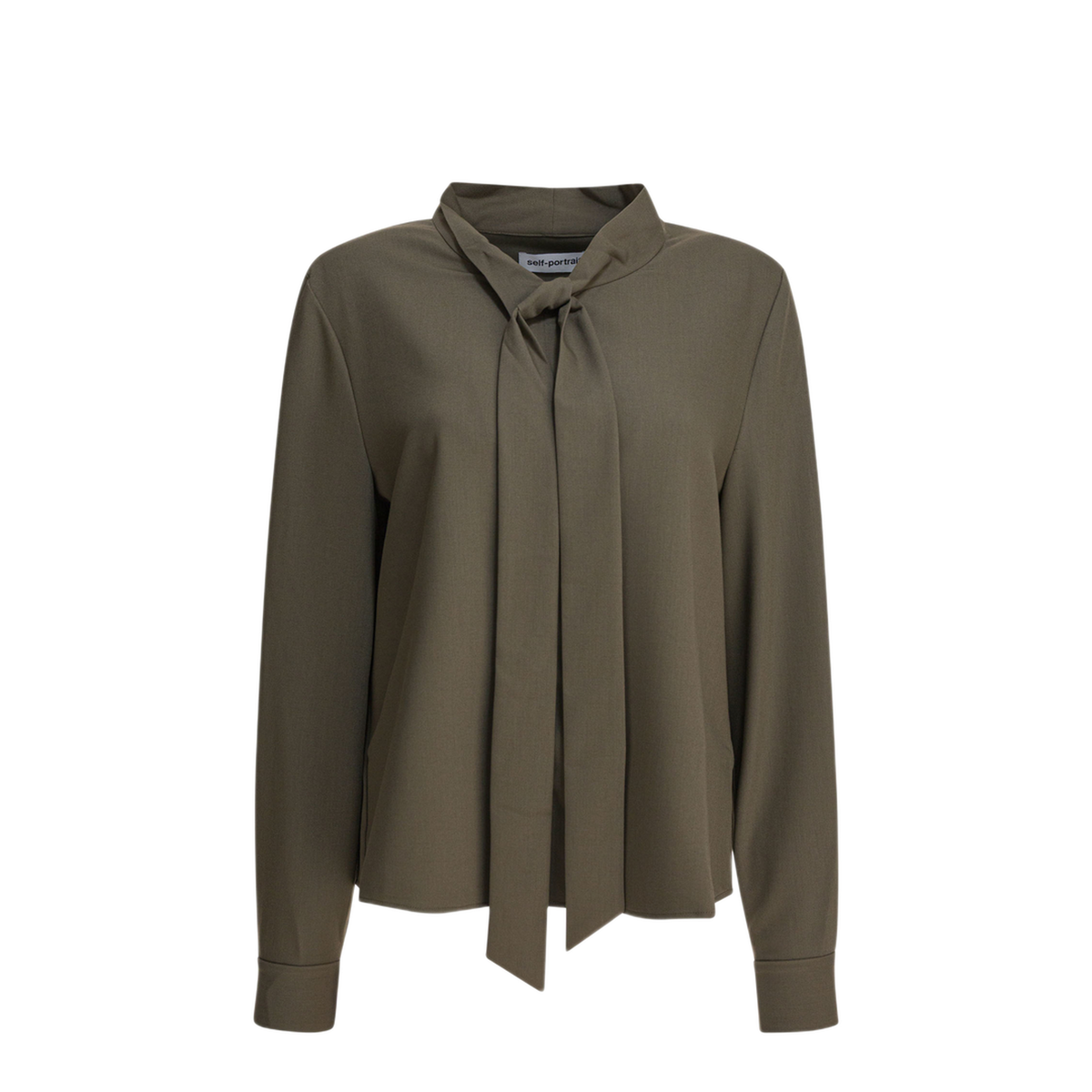 Twill Blouse With Bow Collar - Image 1