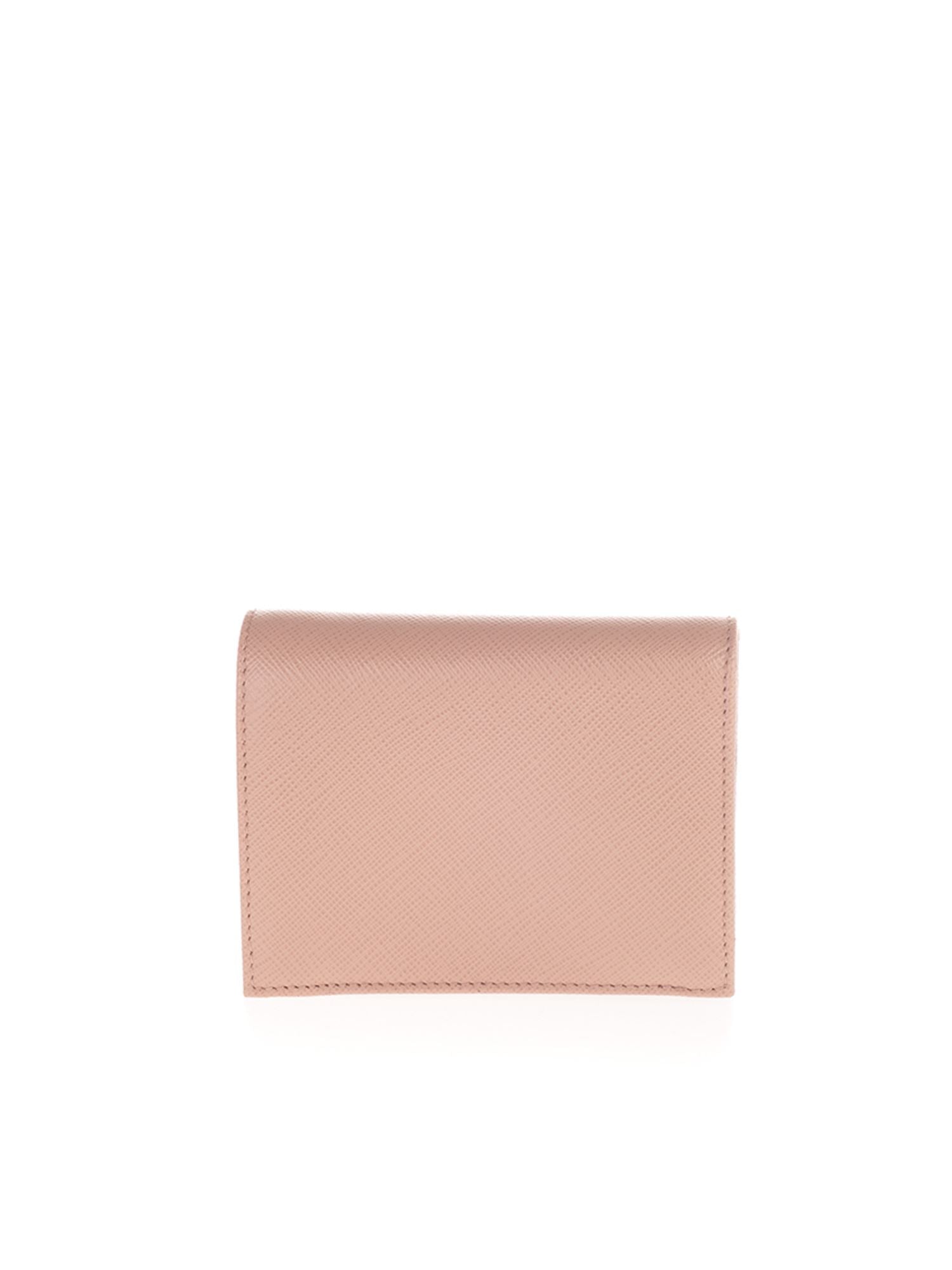 Logo Plque Saffiano Leather Wallet, Gold Hardware - Image 4