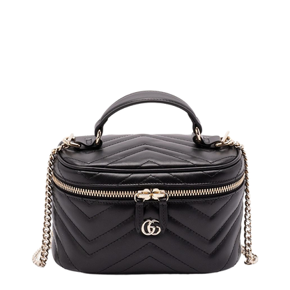 Mini Vanity Bag in Black Leather - Image 1