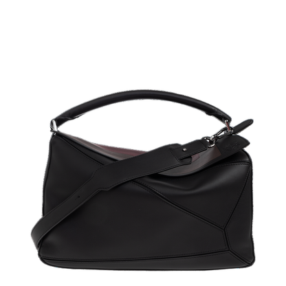 Puzzle Large Handbag Black Burgundy - Image 1