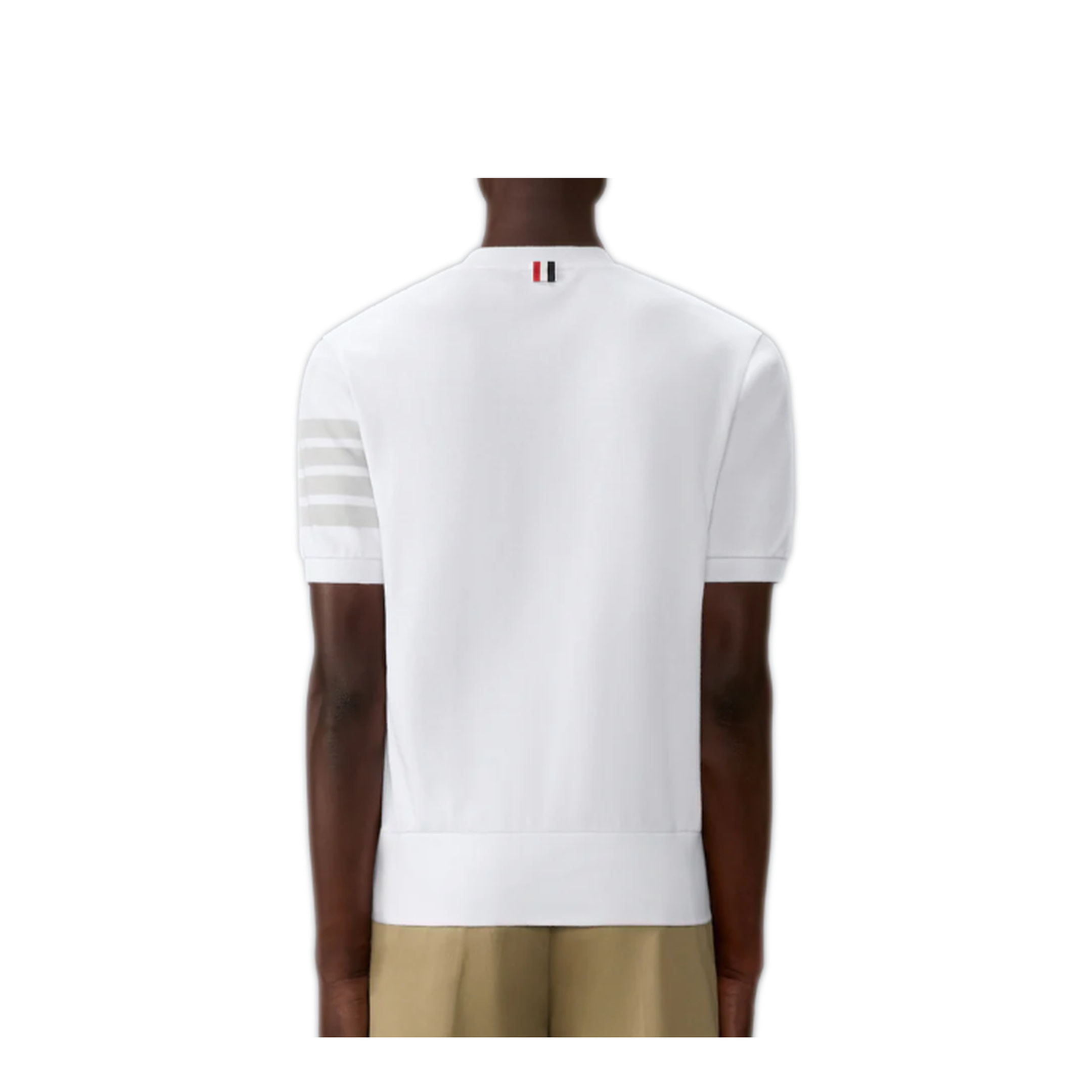 GARMENT DYED SHORT SLEEVE RIB CUFF TEE IN MED WEIGHT JERSEY W/ OVERDYED 4 BAR - Image 3