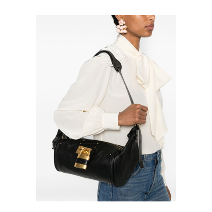 Paddington Grained Buffalo Leather Crossbody - Black - Image 3