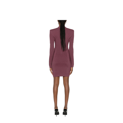 V-necked short dress red - Image 3