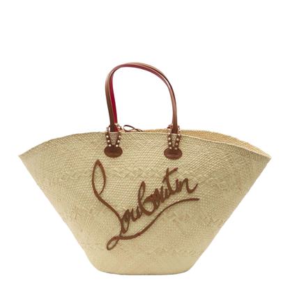 Cabata Large Raffia and Leather Tote - Beige - Image 1