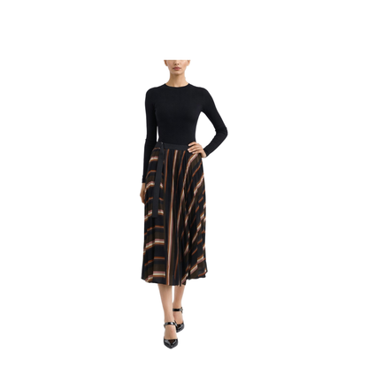 Horizontal Stripe Print Skirt - Image 2