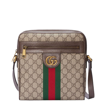 Ophidia Small Canvas Messenger Bag - Brown - Image 1