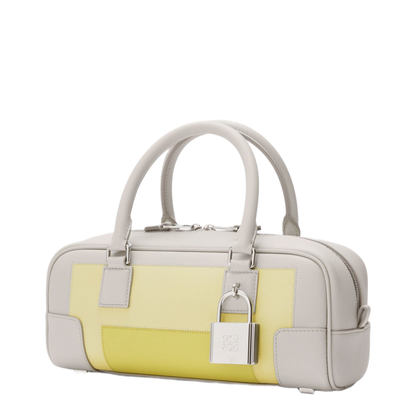 Amazona 23 Cropped Leather Shoulder Bag - Pale Grey/Light Citrine - Image 3