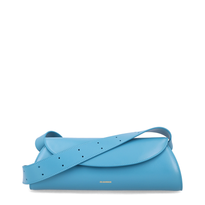 Cannolo Small Calf Leather Shoulder Bag - Light Blue - Image 1