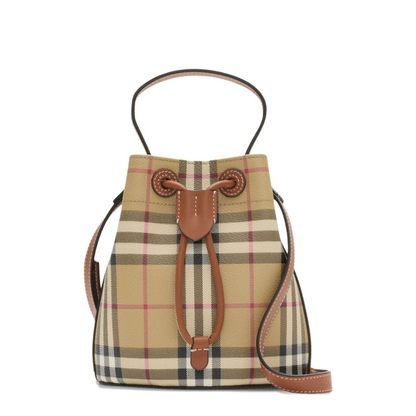 Check Mini Bucket Bag - Image 5