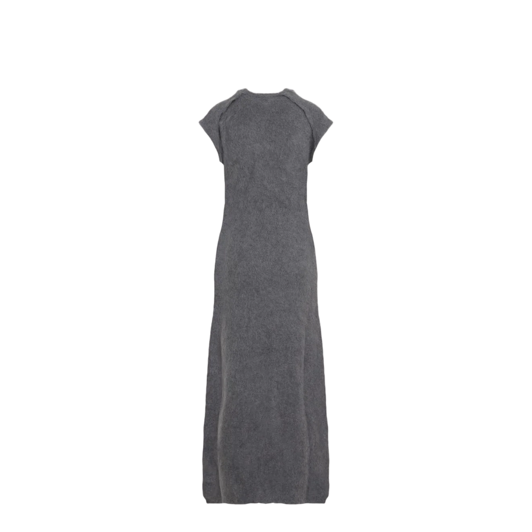 Knit Grey Virgin Wool Long Dress - Image 2