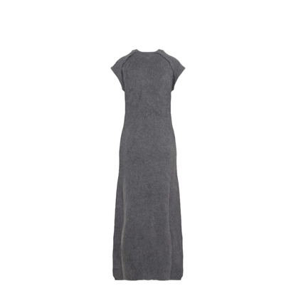 Knit Grey Virgin Wool Long Dress - Image 2