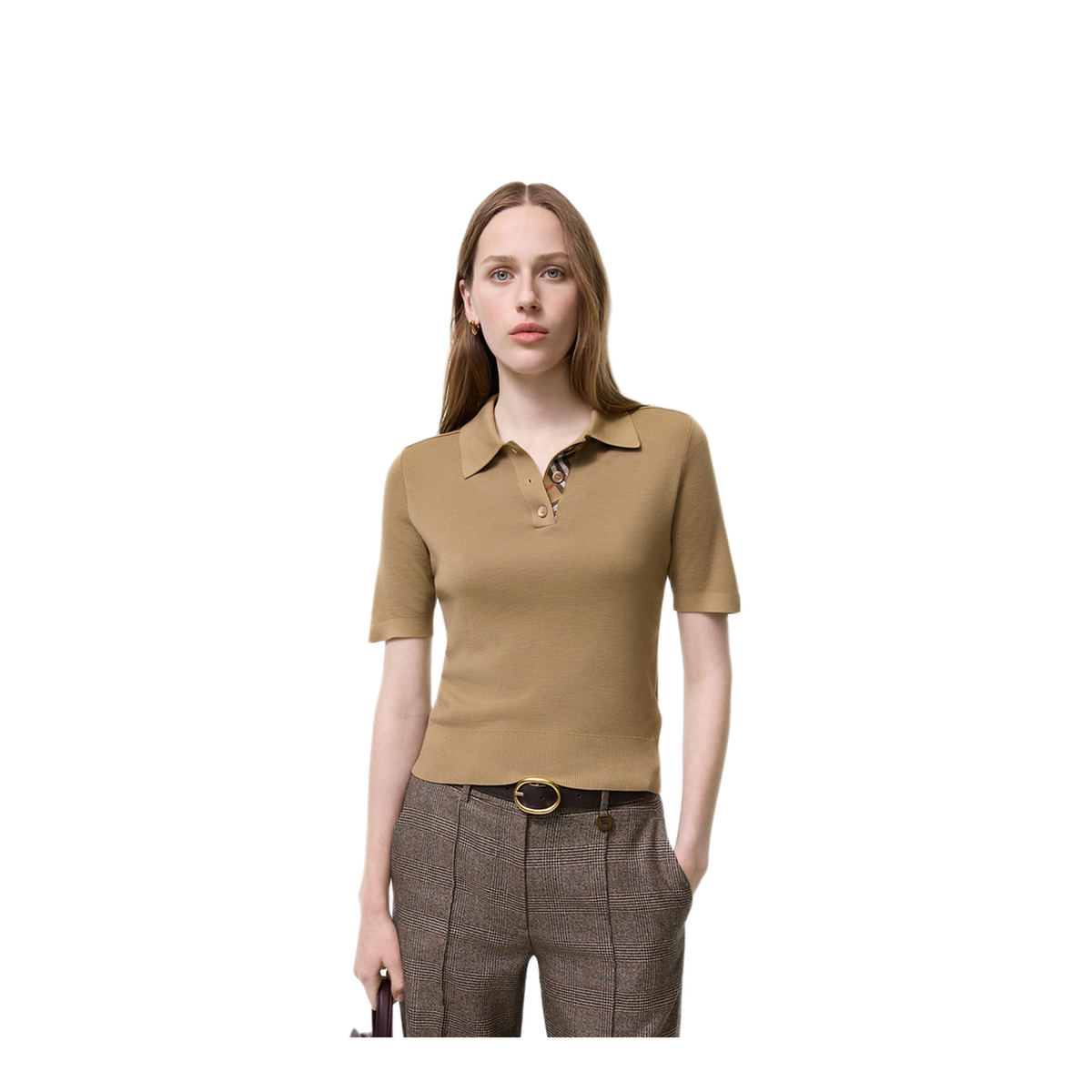 Knit Polo With Check Trim - Image 2