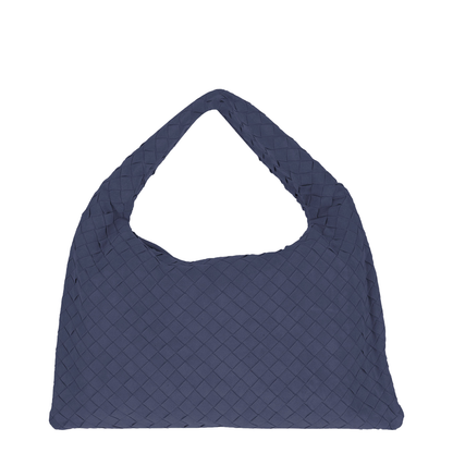 Hop Small Intrecciato Shoulder Bag Suede Blue - Image 3