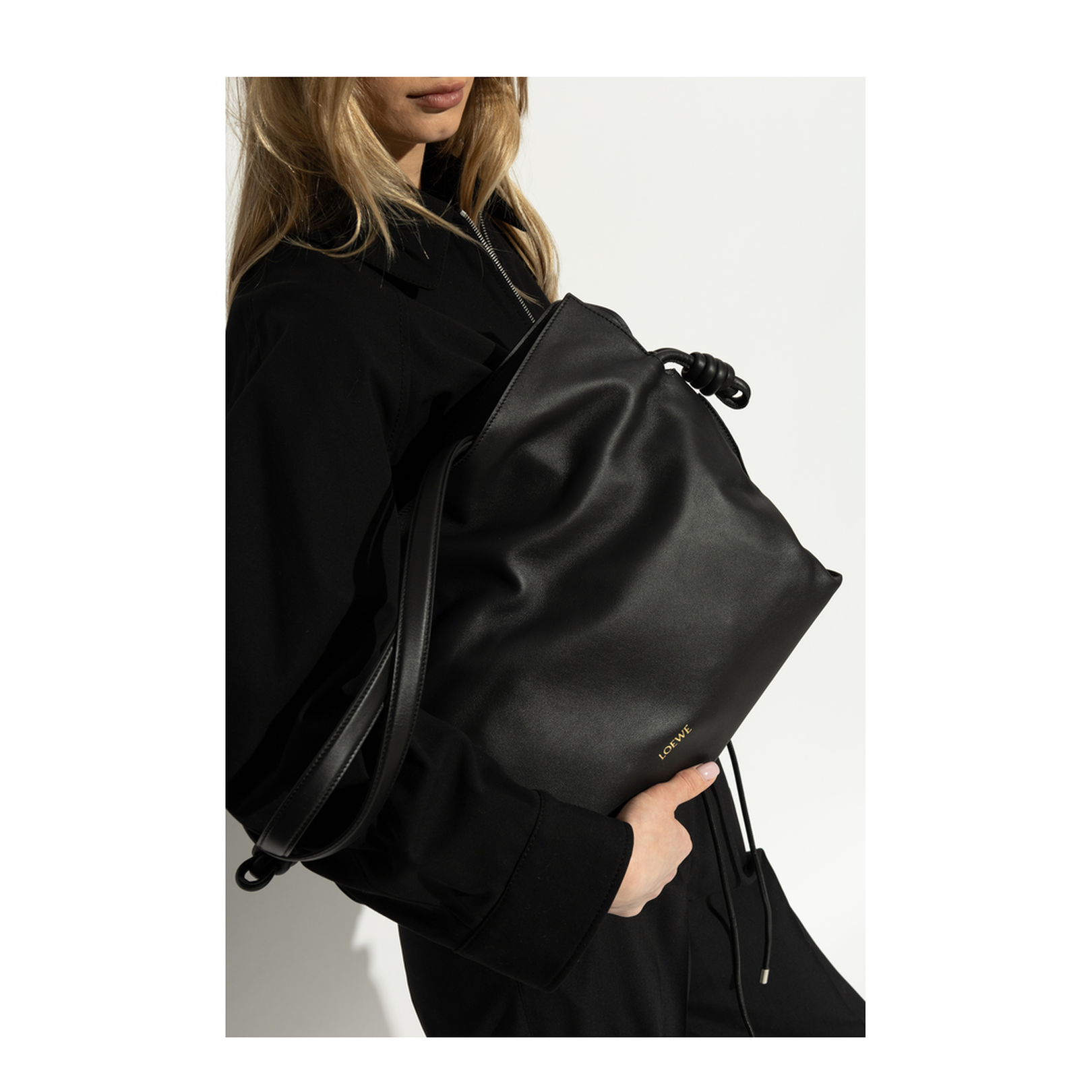 Flamenco Clutch Large Leather Black - Image 2