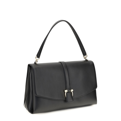 Mia Large Calfskin Shoulder Bag - Nero - Image 2