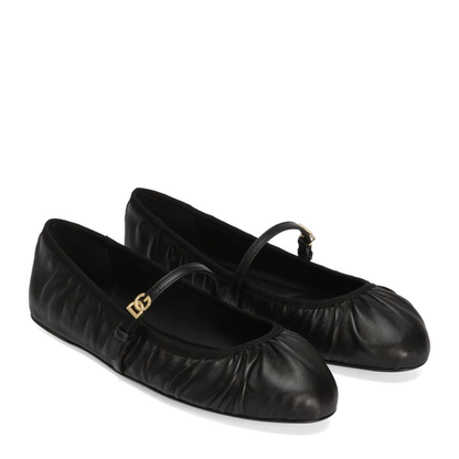 Nappa Leather Ballet Flats in Black - Image 4