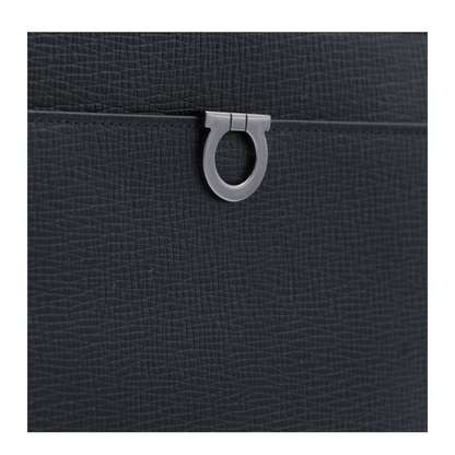 Gancini Hammered Calfskin Pouch - Nero - Image 8