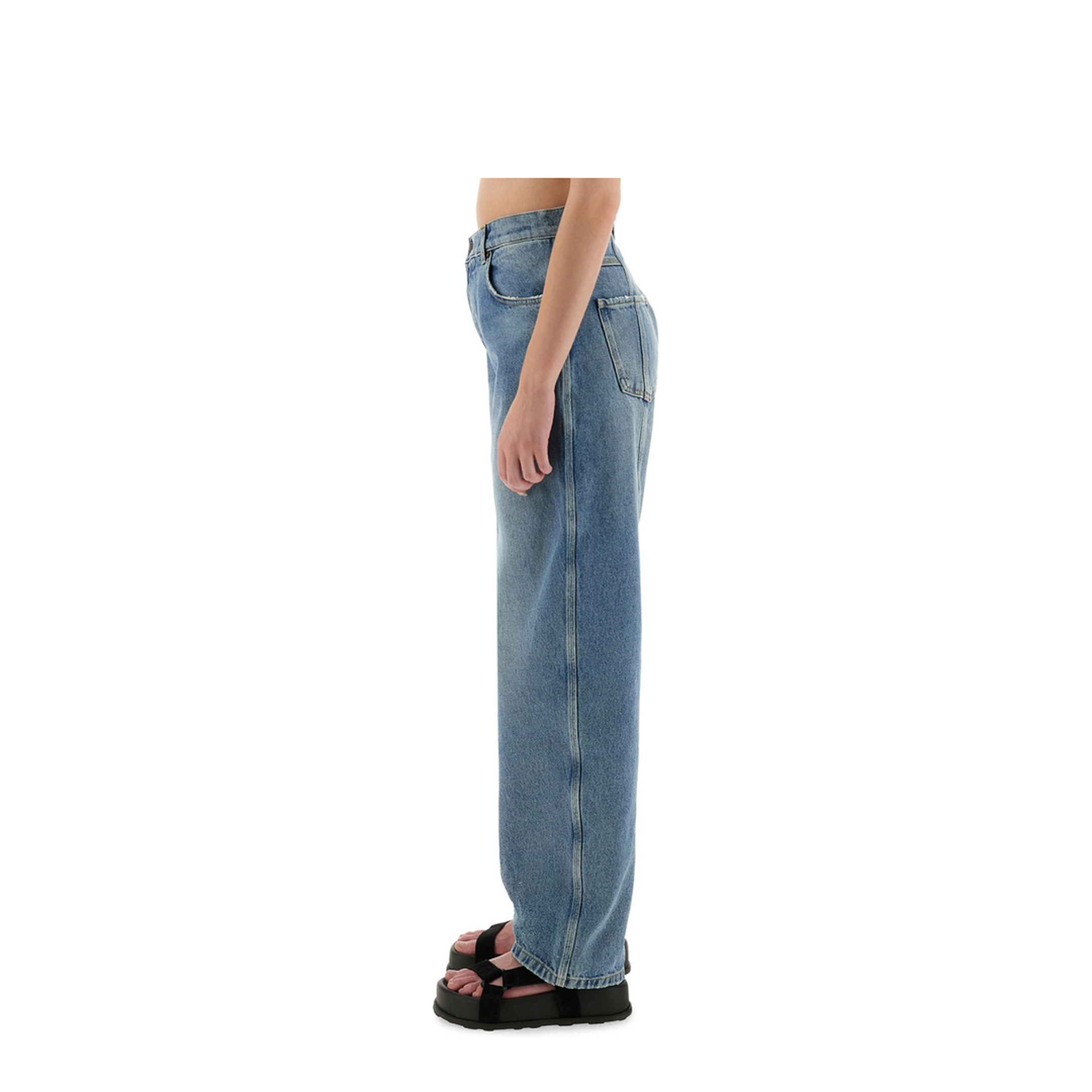 Wide Leg Jeans - Blue - Image 4