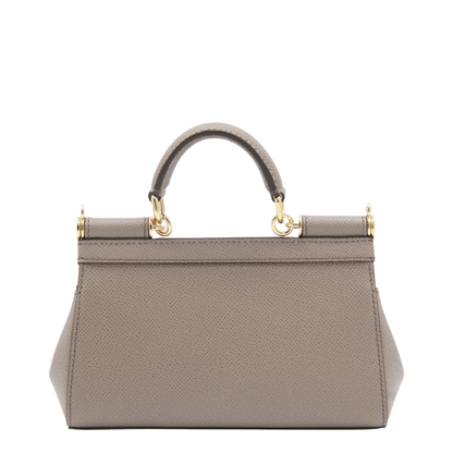 Sicily Mini Calfskin Top Handle Bag - Beige - Image 6