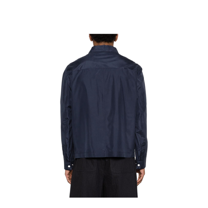 Buttoned Silk Jacket Blue - Image 4