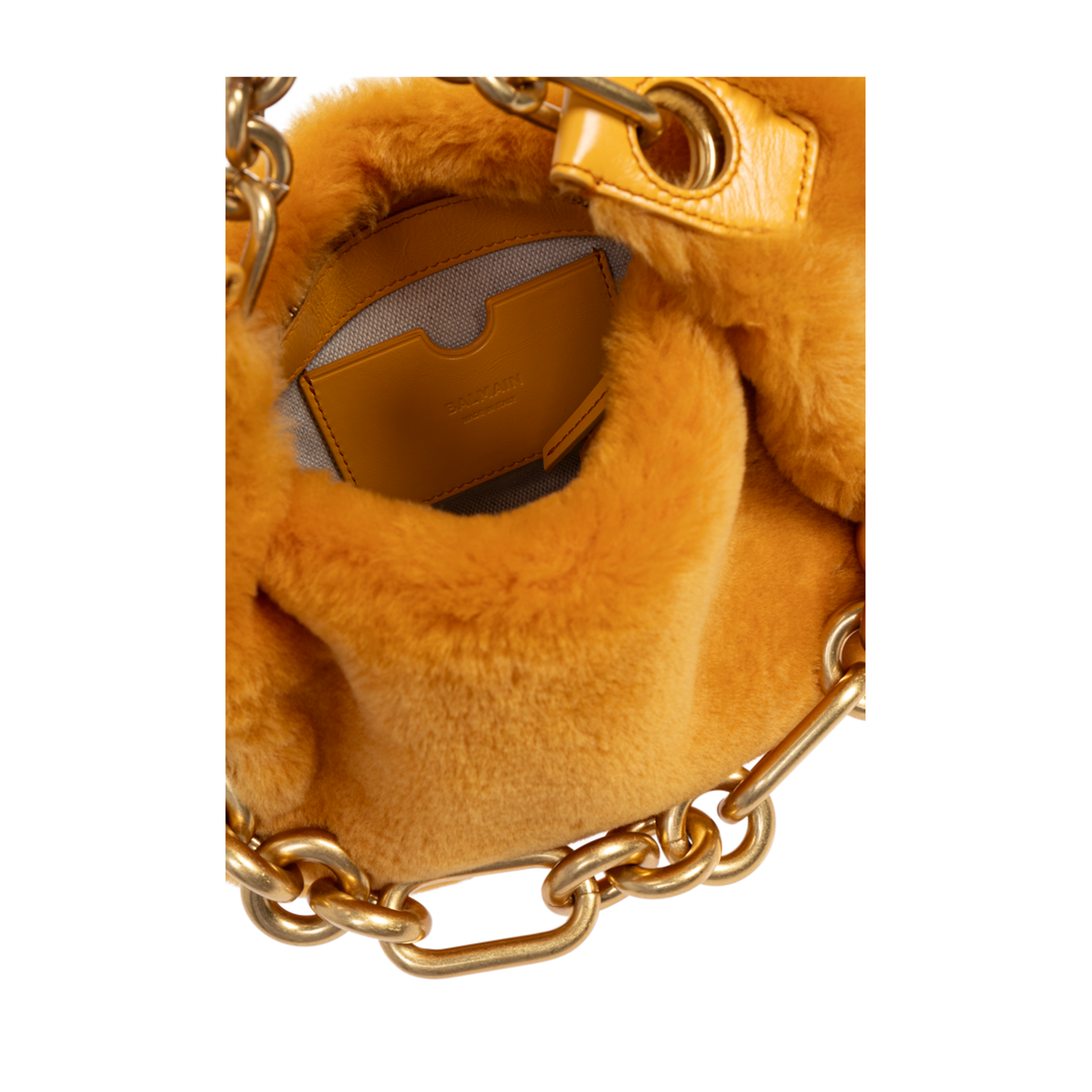 Mini Sync Bag in Shearling - Gold - Image 5