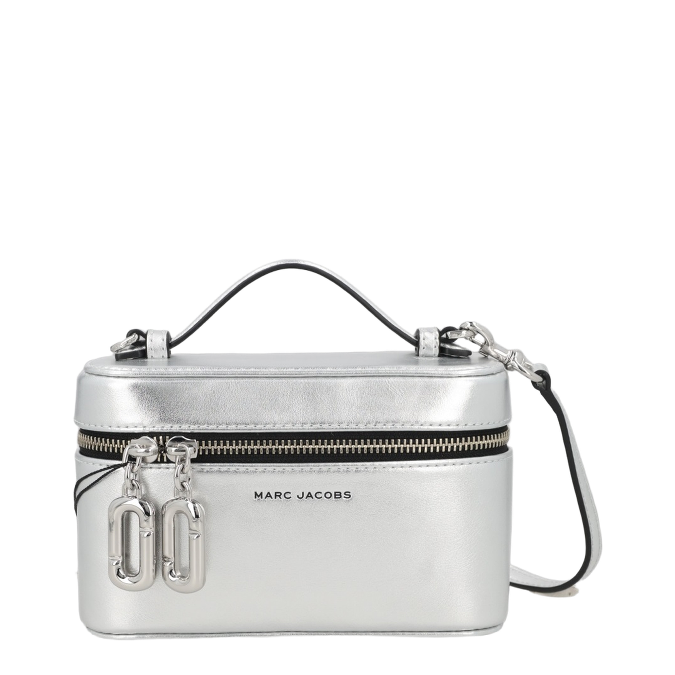 Scene Smooth Metallic Leather Vanity Bag - Silver - Image 1