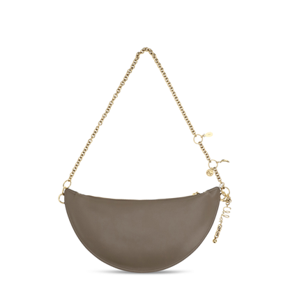 Icons One Size Calf Leather Shoulder Bag - Deep Taupe - Image 2