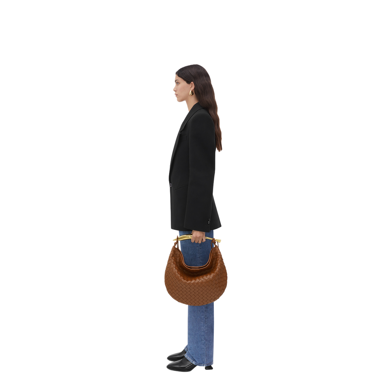 Sardine Large Leather Shoulder Bags - Brown - Image 2