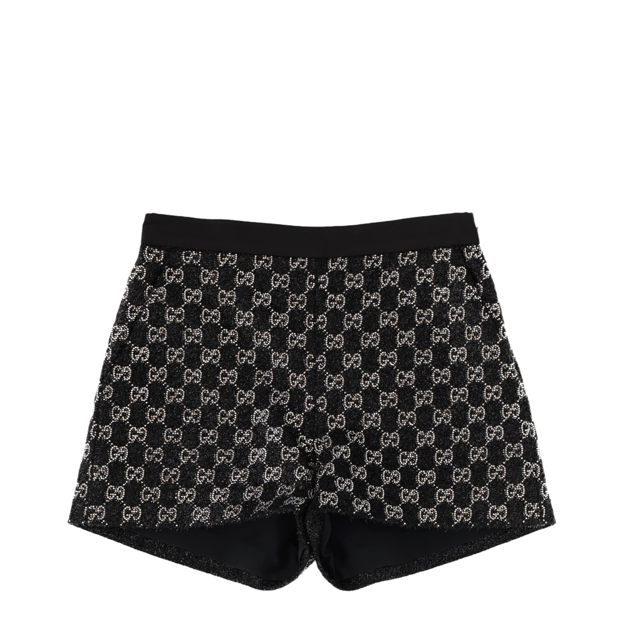 Embroidered Wool Tweed Lamé Shorts - Image 1