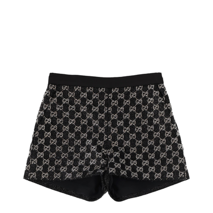 Embroidered Wool Tweed Lamé Shorts - Image 1