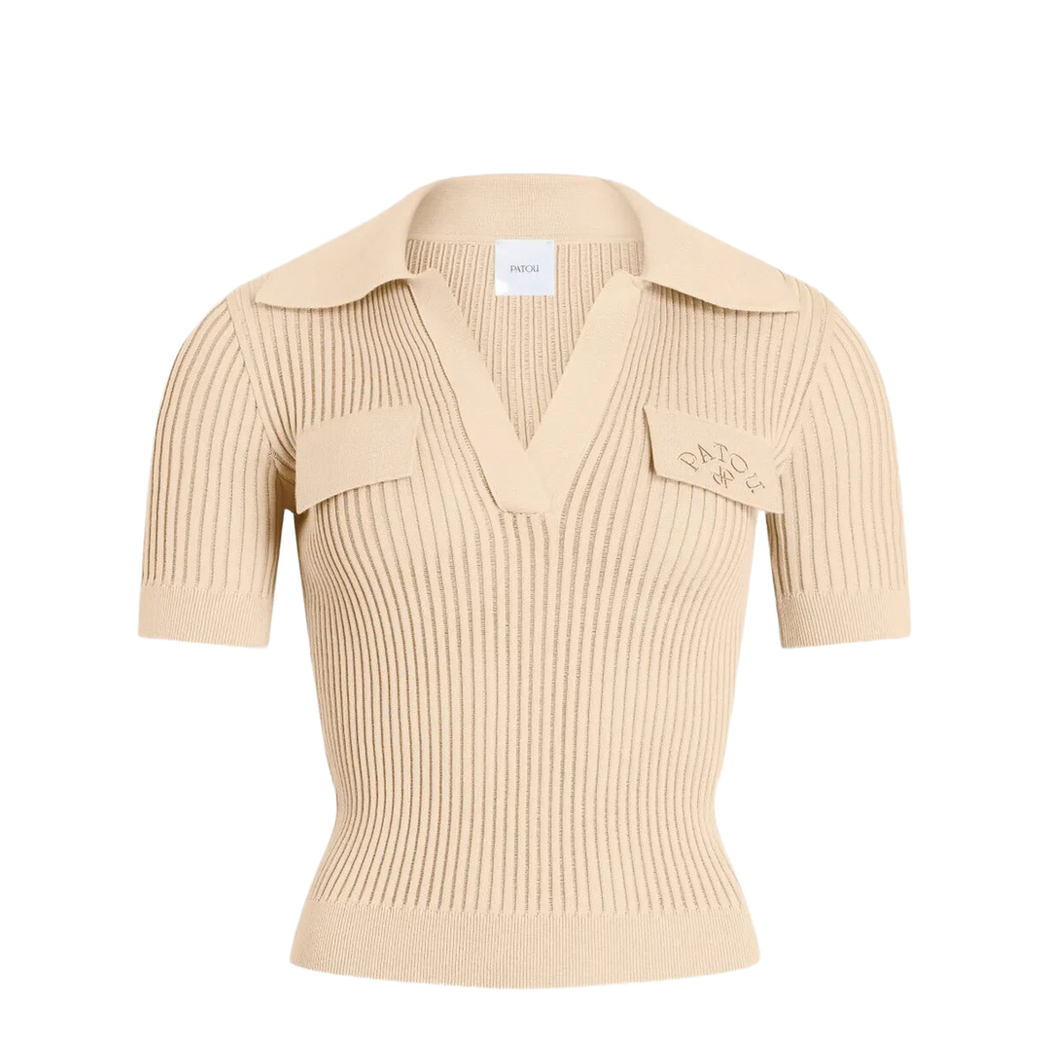 Embroidered Knitted Cotton Polo Shirt - Image 1