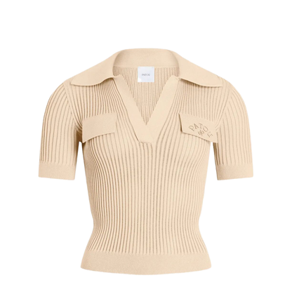 Embroidered Knitted Cotton Polo Shirt - Image 1