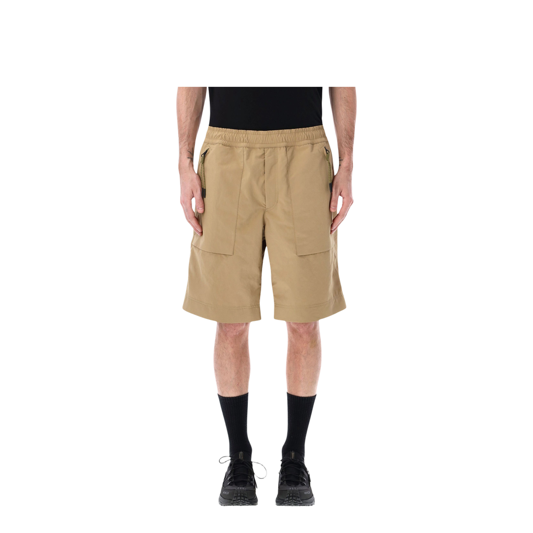 Beige Technical Froissé Bermuda Shorts - Image 1