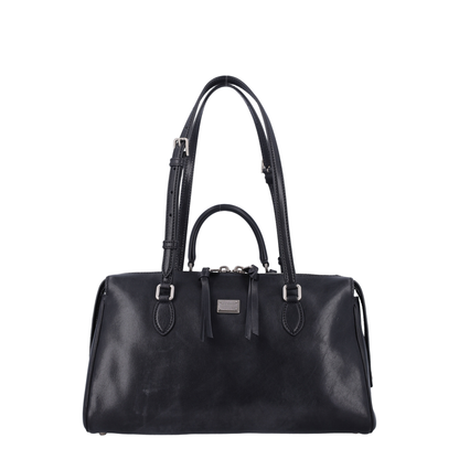 Vittoria Medium Calfskin Top Handle Bag - Black - Image 1