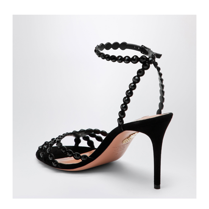 Tequila Black Sandals in Suede with Crystals - Image 2