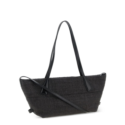 Small Track Tote Bag Raffia Black - Image 3