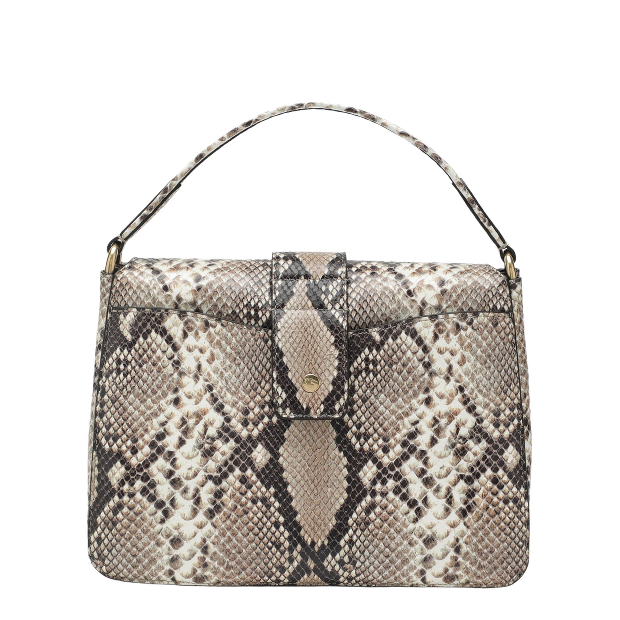 Rider Small Calfskin Shoulder Bag - Natural Beige/Dark Brown - Image 2