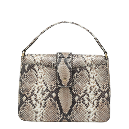 Rider Small Calfskin Shoulder Bag - Natural Beige/Dark Brown - Image 2