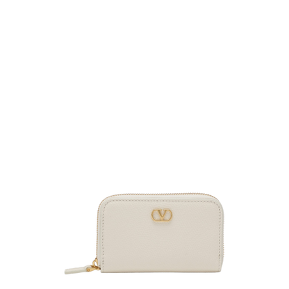 VLogo Signature Mini Zip-Around Wallet In Ivory (I16) - Image 1