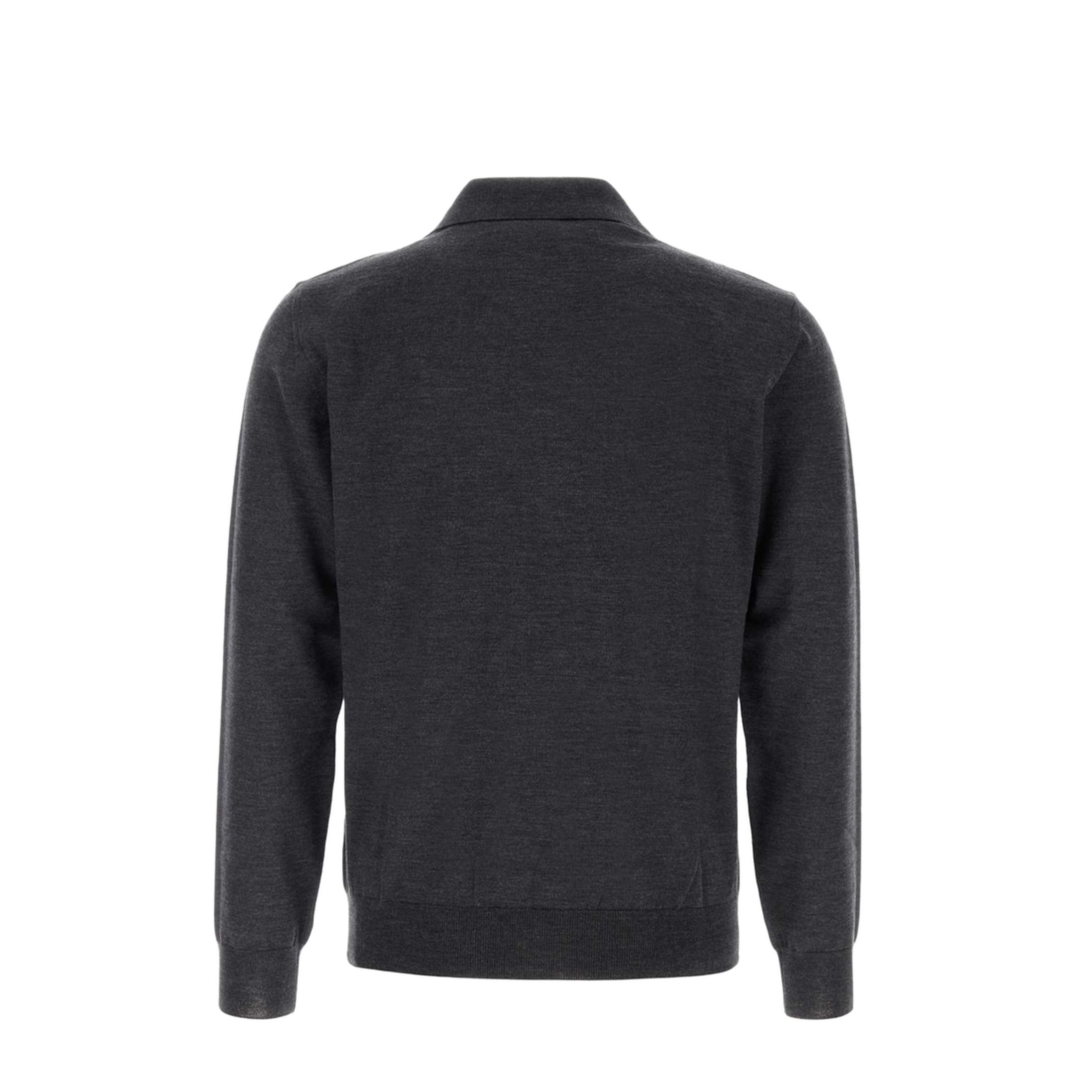 Charcoal Wool Polo Shirt - Image 2