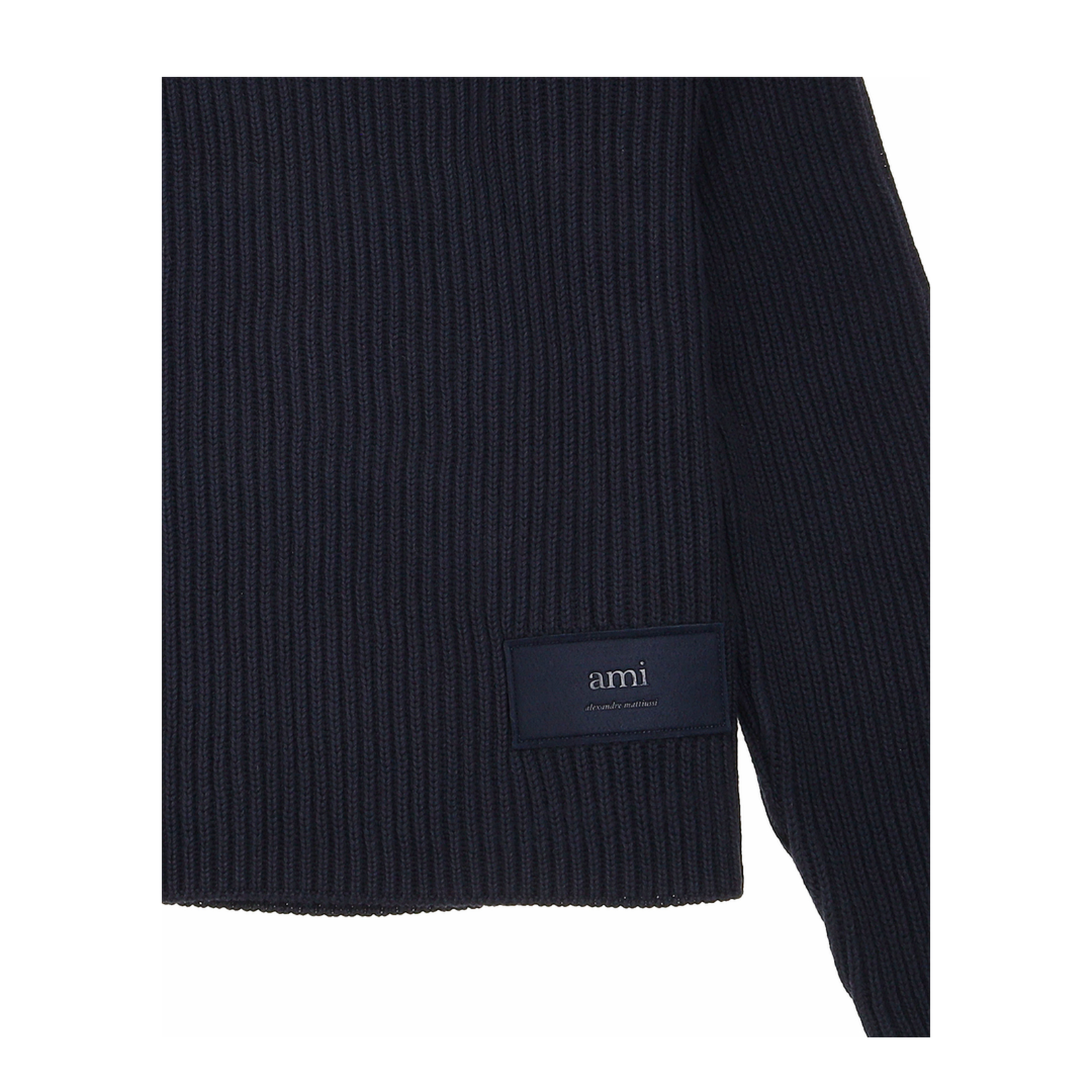 Navy Roll Neck Sweater Night Blue Red - Image 3