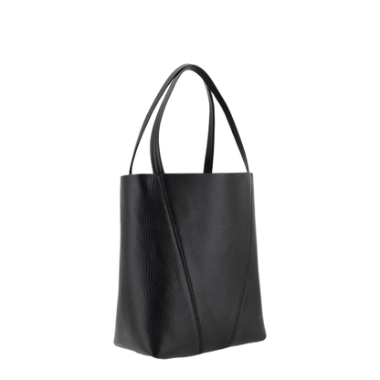 Spin Grained Cowhide Tote - Black - Image 3