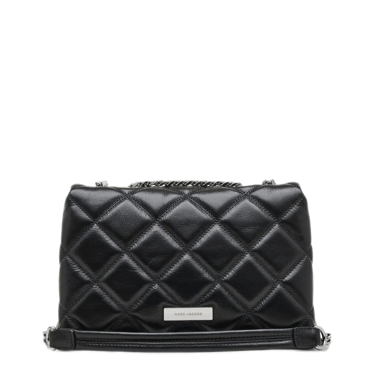 Slim Dual Convertible Leather Shoulder Bag - Black - Image 2