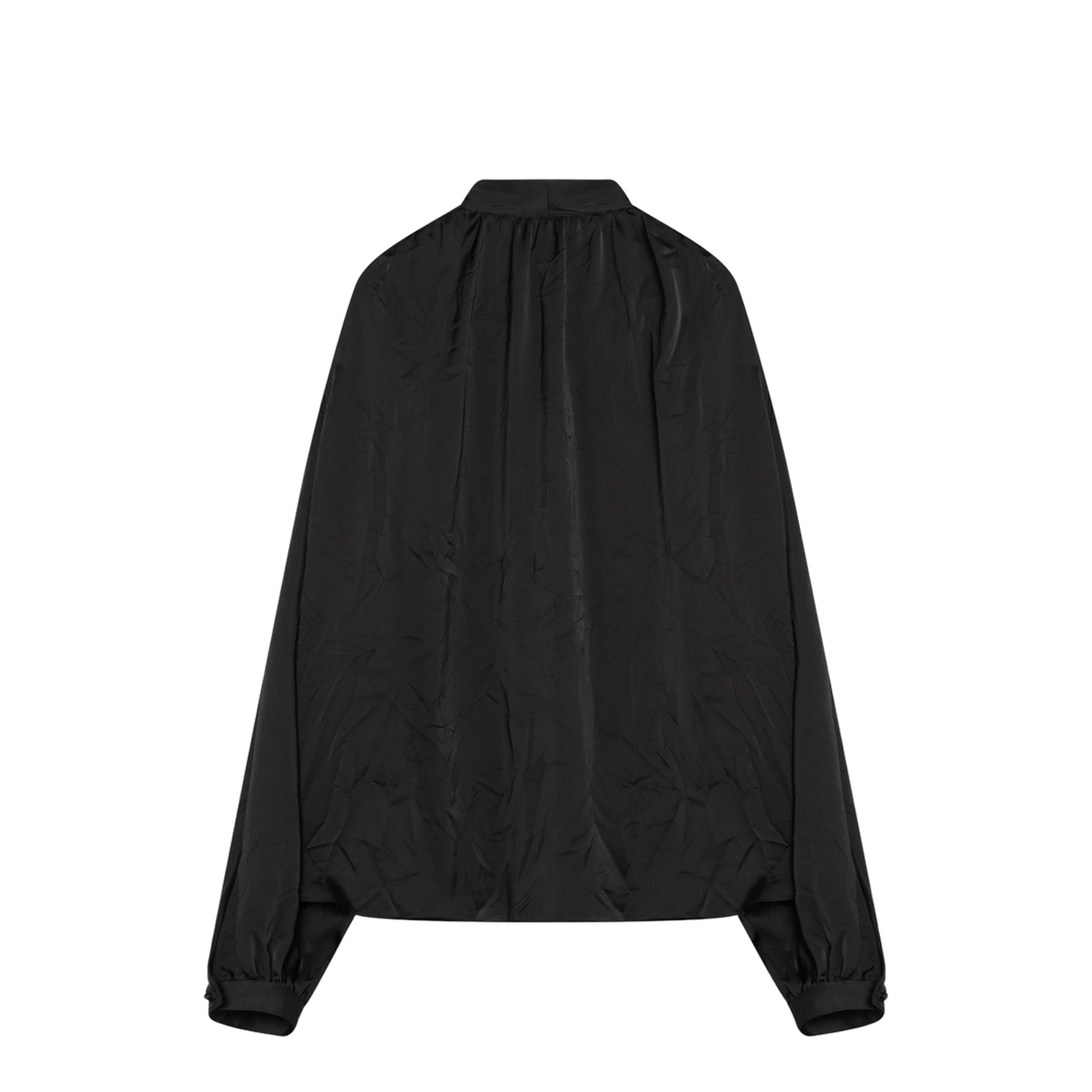 Shirt With Laces Closure In Black - Image 2