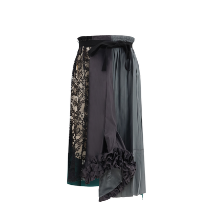 Patchwork Midi Skirt with Panel Construction - Image 1