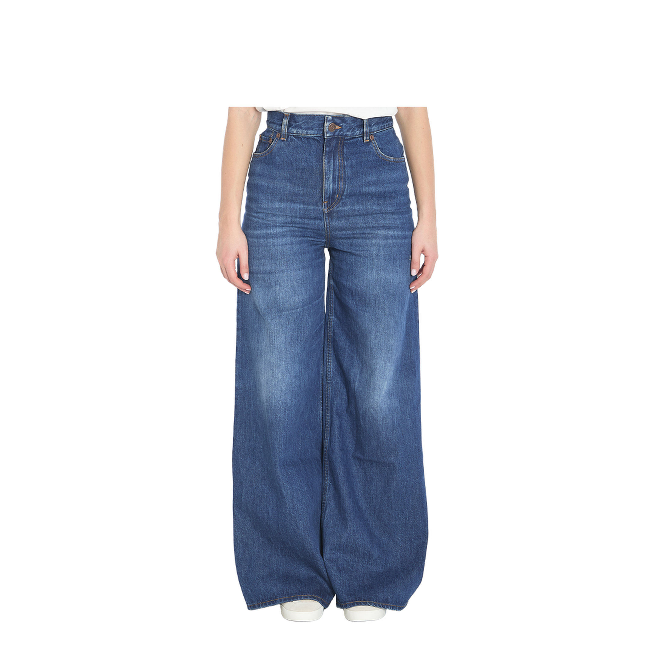 Straight Leg Jeans - Organic Cotton Wide Leg Denim Jeans - Image 1