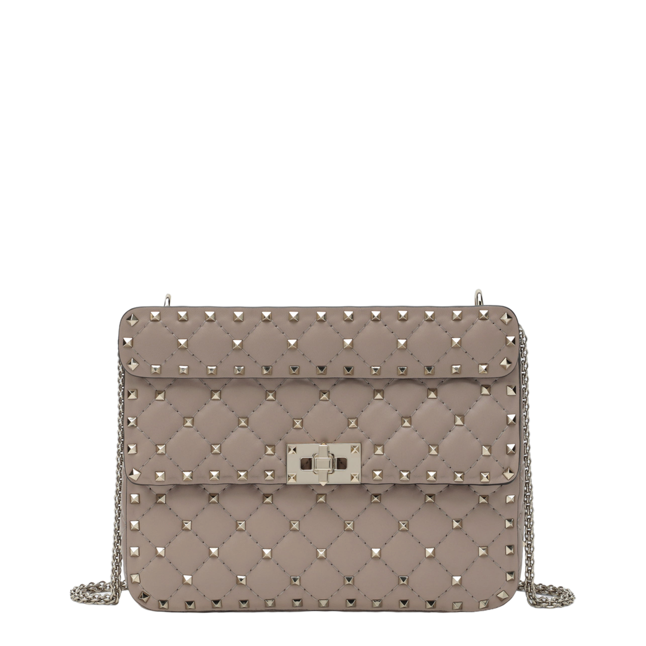 Medium Rockstud Spike Bag in Powder Pink Nappa Leather - Image 1