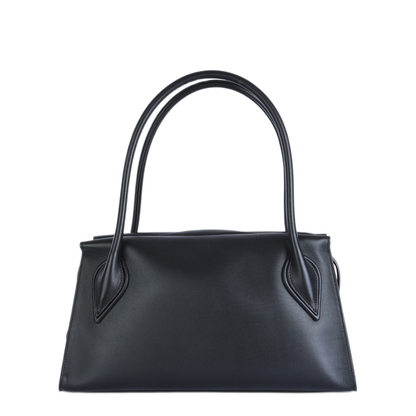 Venus Medium Calf Leather Shoulder Bag - Black - Image 6