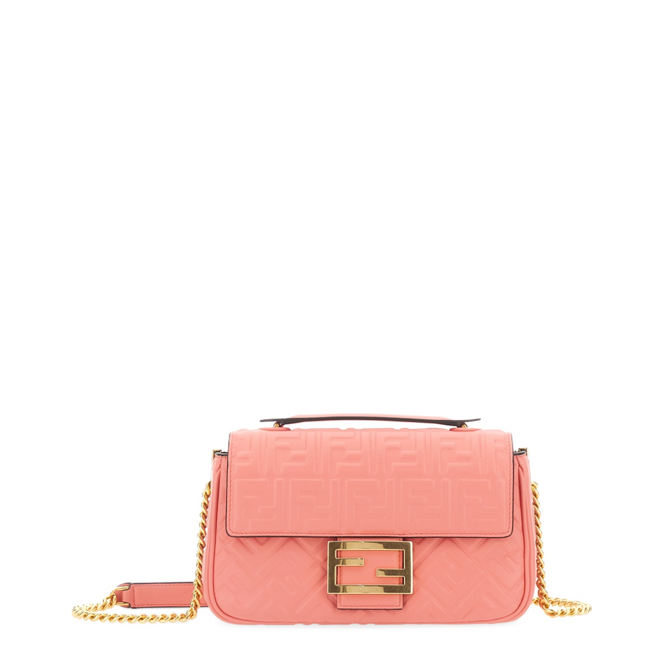 Baguette Chain Midi
Pink Nappa Leather Bag With FF Motif - Image 1