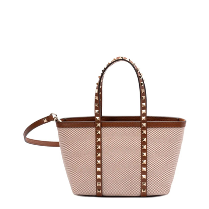 Rockstud Medium Canvas Handbag - Two Tone - Image 1